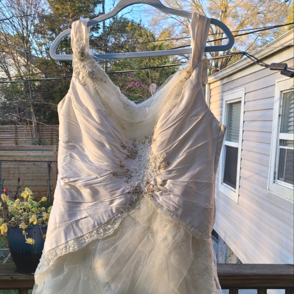 Cream Off White Country Lace Tulle Wedding Dress by Eden Bridals